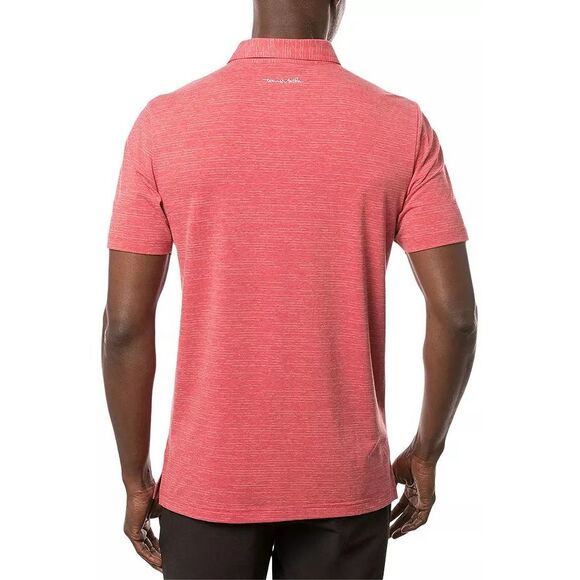 Travis Mathew NWT The Heater Quick Dry Polo Heather Scooter Red Large - Picture 2 of 5